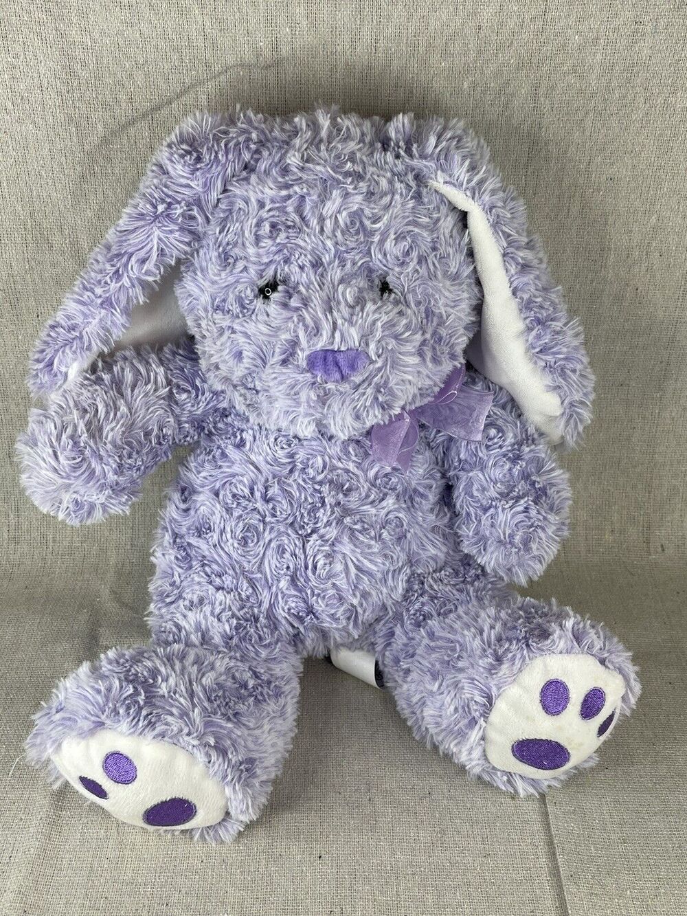 Hug Fun Rabbit Plush 14" Stuffed Swirl Purple Lavender Bunny Floppy Ears Easter